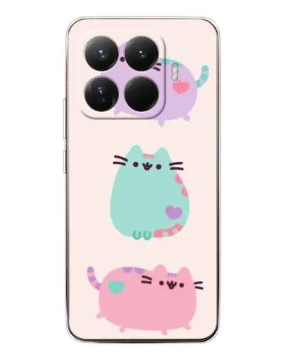 Чехол для Xiaomi 15T Pro с картинкой «Pusheen трио»