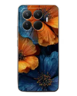Чохол для Xiaomi 15T Pro з картинкою «Яскрава синьо-помаранчева флора»