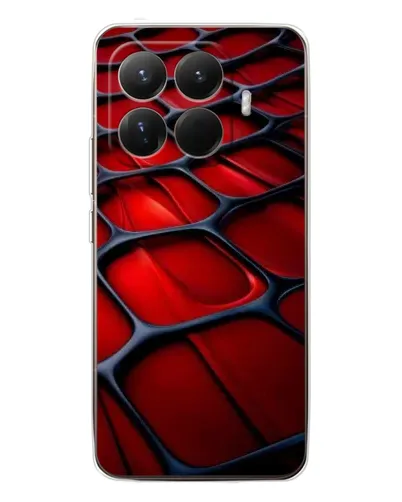 Чехол для Xiaomi 15T Pro с картинкой «Красная глянцевая сетка»
