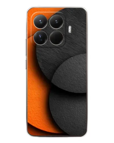 Чехол для Xiaomi 15T Pro с картинкой «Геометрия оранжевых кругов»