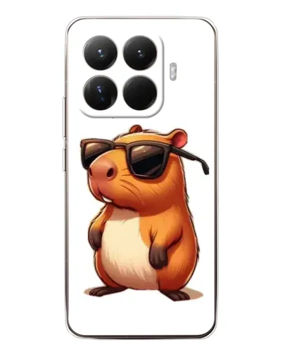 Чехол для Xiaomi 15T Pro с картинкой «Капибара в очках»