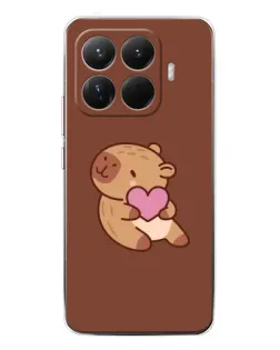 Чехол для Xiaomi 15T Pro с картинкой «Капибара с сердцем»