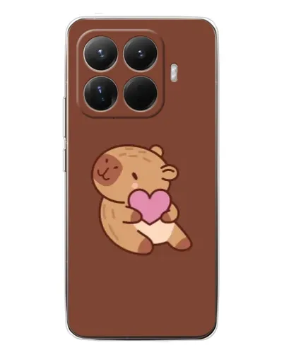 Чехол для Xiaomi 15T Pro с картинкой «Капибара с сердцем»