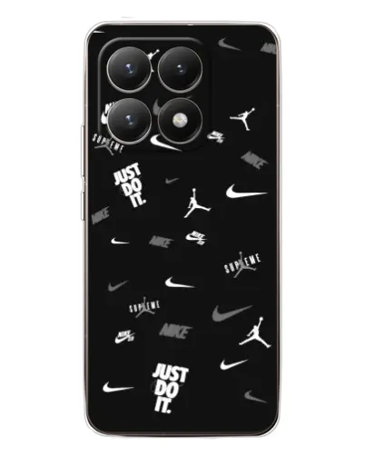 Чехол для Xiaomi 15T с картинкой «Nike Black Pattern»