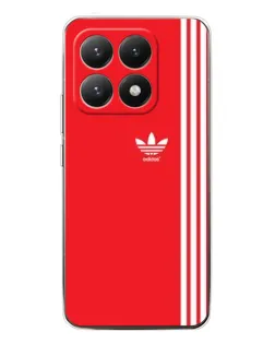 Чехол для Xiaomi 15T с картинкой «Красный минимализм Adidas»