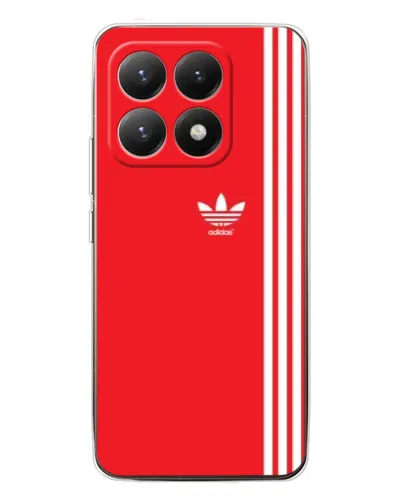 Чехол для Xiaomi 15T с картинкой «Красный минимализм Adidas»