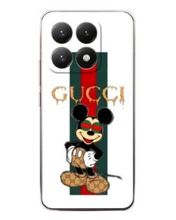 Чехол для Xiaomi 15T с картинкой «Микки Маус Gucci — полосы»