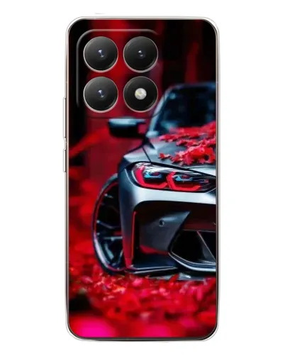 Чехол для Xiaomi 15T с картинкой «Спортивная BMW и цветы»