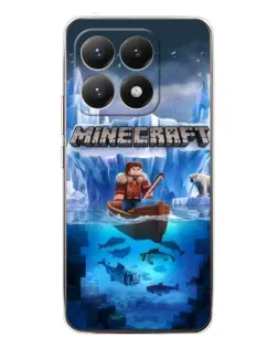 Чехол для Xiaomi 15T с картинкой «Minecraft ледяной мир»