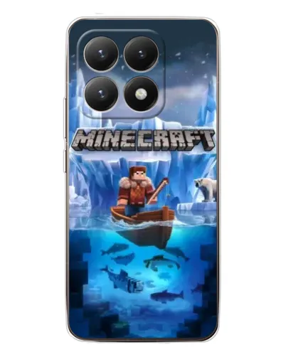 Чехол для Xiaomi 15T с картинкой «Minecraft ледяной мир»