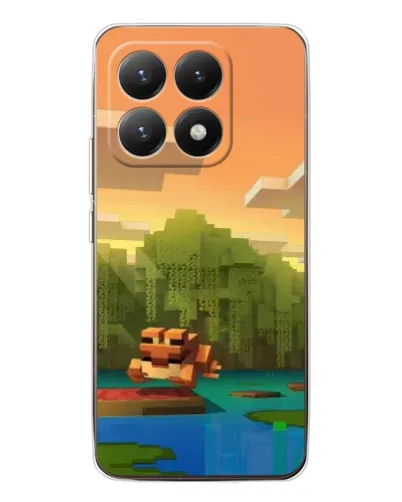 Чехол для Xiaomi 15T с картинкой «Майнкрафт закат солнца»