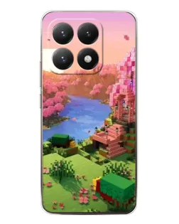 Чехол для Xiaomi 15T с картинкой «Розовое дерево Minecraft»