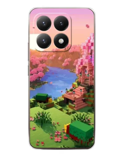 Чехол для Xiaomi 15T с картинкой «Розовое дерево Minecraft»