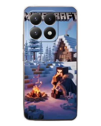Чехол для Xiaomi 15T с картинкой «Зимний Minecraft»