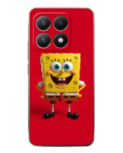 Чехол для Xiaomi 15T с картинкой «Спанч Боб на красном»