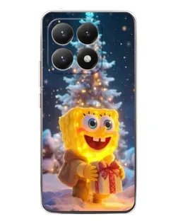 Чехол для Xiaomi 15T с картинкой «Рождественский Спанч Боб»