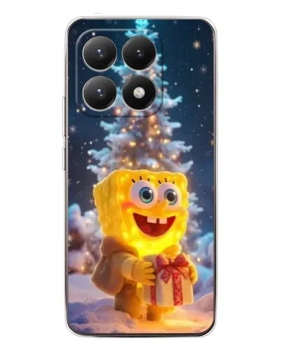 Чехол для Xiaomi 15T с картинкой «Рождественский Спанч Боб»