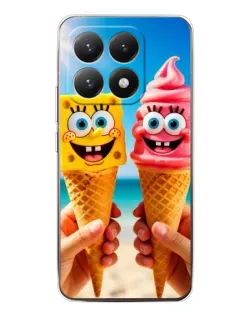 Чехол для Xiaomi 15T с картинкой «Спанч Боб мороженое»