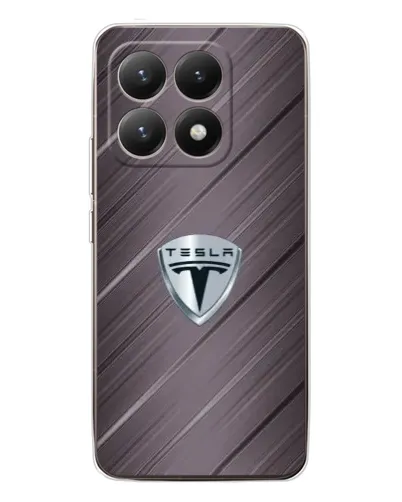 Чехол для Xiaomi 15T с картинкой «Металлическая текстура Tesla»