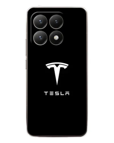 Чехол для Xiaomi 15T с картинкой «Tesla White Logo»