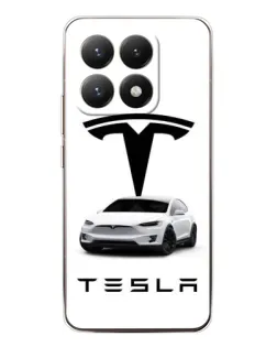 Чехол для Xiaomi 15T с картинкой «Tesla White Style»