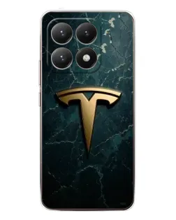 Чехол для Xiaomi 15T с картинкой «Мраморная Tesla Gold»