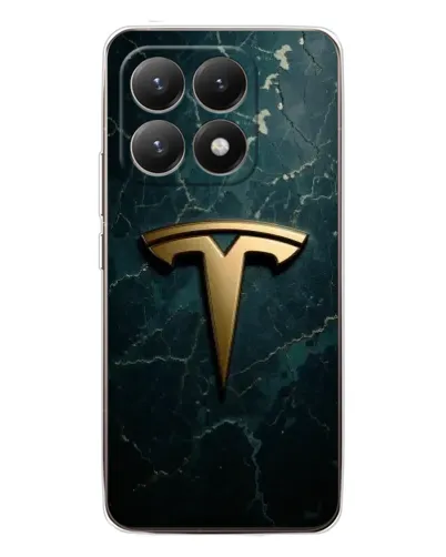 Чехол для Xiaomi 15T с картинкой «Мраморная Tesla Gold»