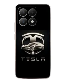 Чехол для Xiaomi 15T с картинкой «Tesla — серебристое авто»