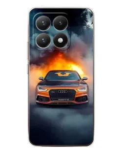 Чехол для Xiaomi 15T с картинкой «Audi в огненном дыму»