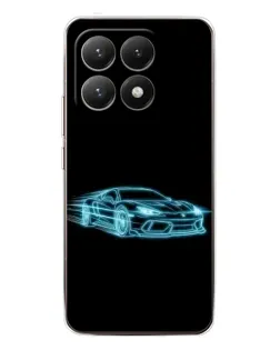 Чехол для Xiaomi 15T с картинкой «Неоновый контур Lamborghini»