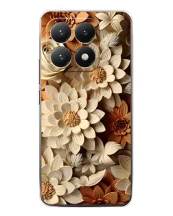 Чехол для Xiaomi 15T с картинкой «Бежевый флористический декор»
