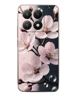 Чехол для Xiaomi 15T с картинкой «Нежная сакура и капли»