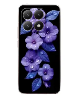 Чехол для Xiaomi 15T с картинкой «Фиолетовые цветы с росою»