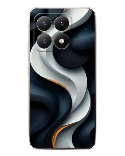 Чехол для Xiaomi 15T с картинкой «Объемные черно-белые ленты»