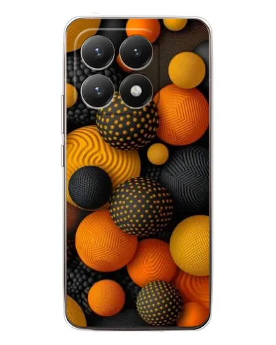 Чехол для Xiaomi 15T с картинкой «Объемные оранжевые сферы»