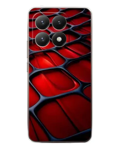 Чехол для Xiaomi 15T с картинкой «Красная глянцевая сетка»