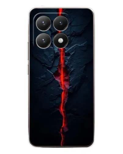 Чехол для Xiaomi 15T с картинкой «Kрасная лавовая трещина»