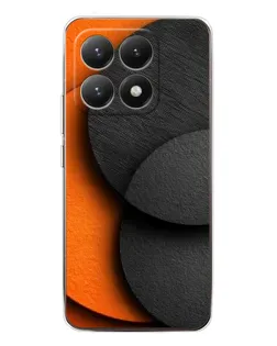 Чехол для Xiaomi 15T с картинкой «Геометрия оранжевых кругов»