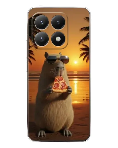 Чохол для Xiaomi 15T з картинкою «Капібара з піцою»