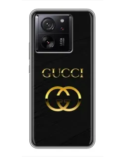 Чехол для Xiaomi 16 с картинкой «Золотой логотип Gucci»