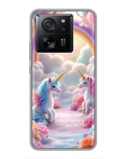 Чехол для Xiaomi 16 с картинкой «Радуга и единороги»