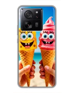 Чехол для Xiaomi 16 с картинкой «Спанч Боб мороженое»