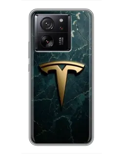 Чехол для Xiaomi 16 с картинкой «Мраморная Tesla Gold»