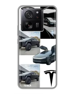 Чехол для Xiaomi 16 с картинкой «Коллаж Cybertruck Tesla»