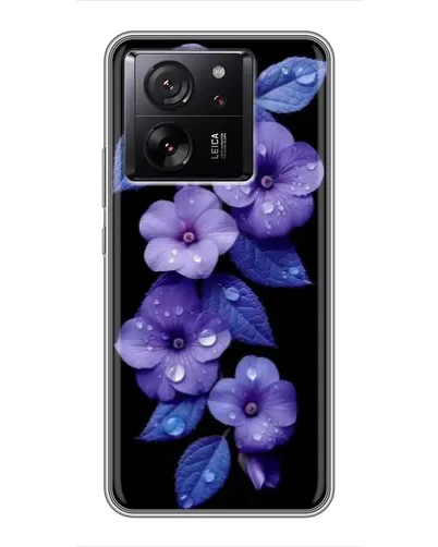 Чохол для Xiaomi 16 з картинкою «Фіолетові квіти з росою»