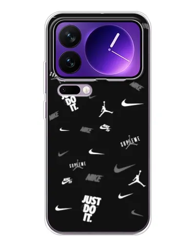Чехол для Xiaomi 17 Pro Max с картинкой «Nike Black Pattern» Чехол для Xiaomi 17 Pro Max с картинкой «Nike Black Pattern»