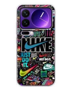 Чехол для Xiaomi 17 Pro Max с картинкой «Яркий коллаж Nike»