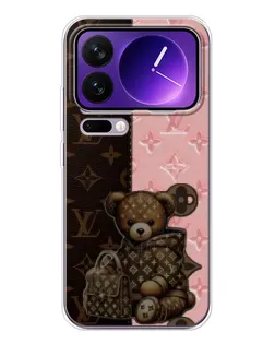 Чохол для Xiaomi 17 Pro Max з картинкою «Ведмедик у стилі LV»