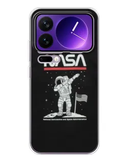 Чохол для Xiaomi 17 Pro Max з картинкою «NASA — крокуємо по Місяцю»