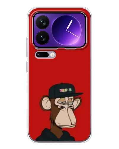 Чехол для Xiaomi 17 Pro Max с картинкой «Bored Ape — красный фон»